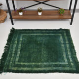 3x3 square green vintage rug 94x105cm