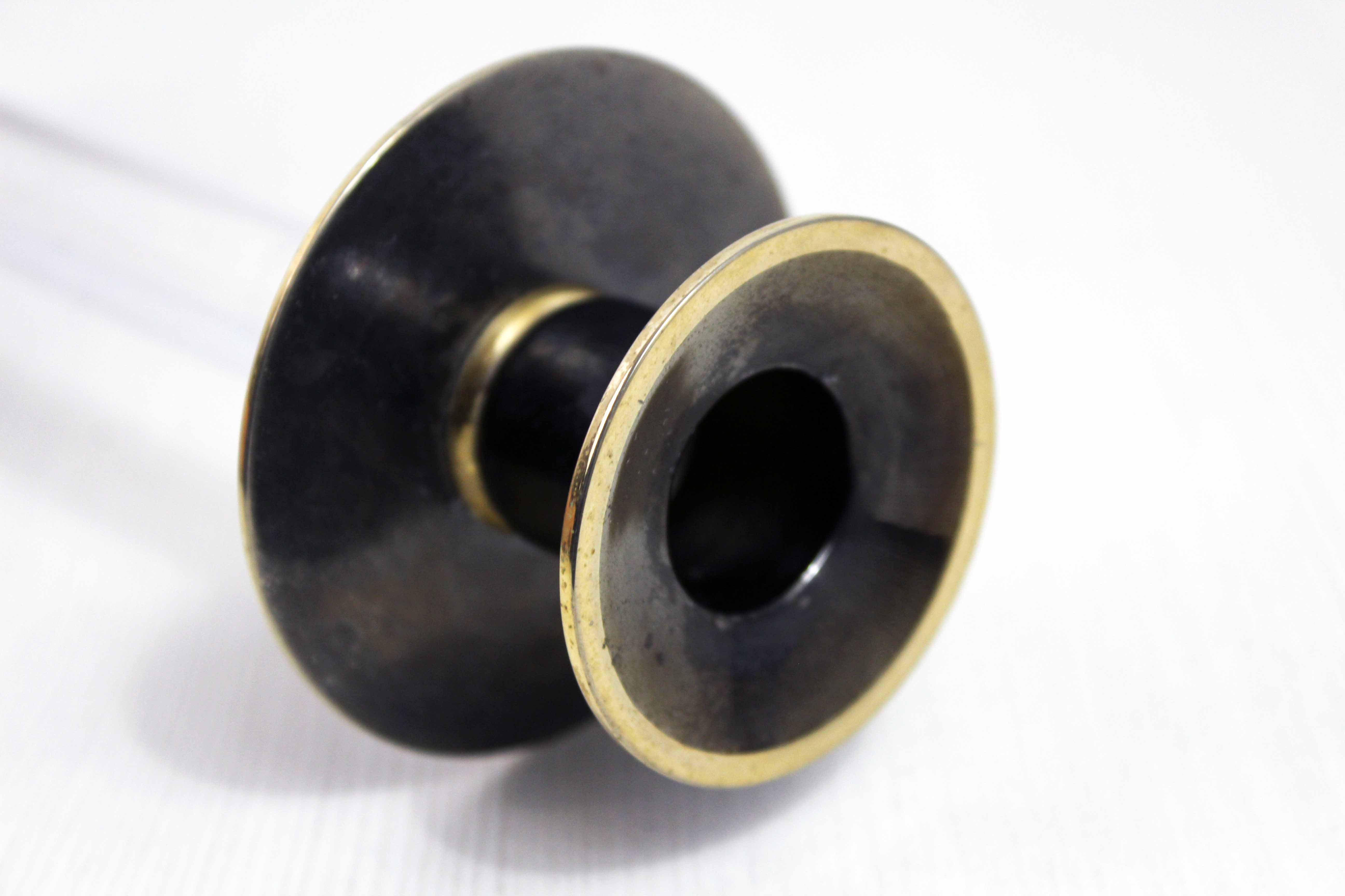 Vintage candle holder in lucite and brass