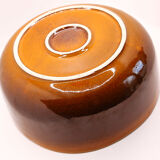 Salad bowl in brown sandstone, khaki and saffron