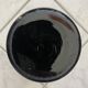 Black glass vase with red, green, blue and yellow details 1960s