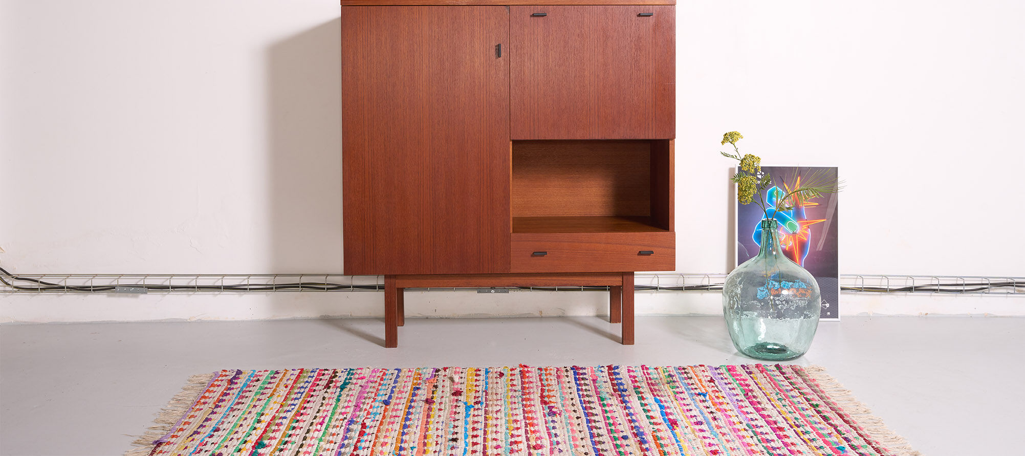 Vintage high sideboard, modernist style, L116cm