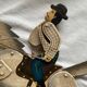 Rider and his horse in enamelled sheet metal rocking
