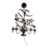 Large varnished metal wall light
