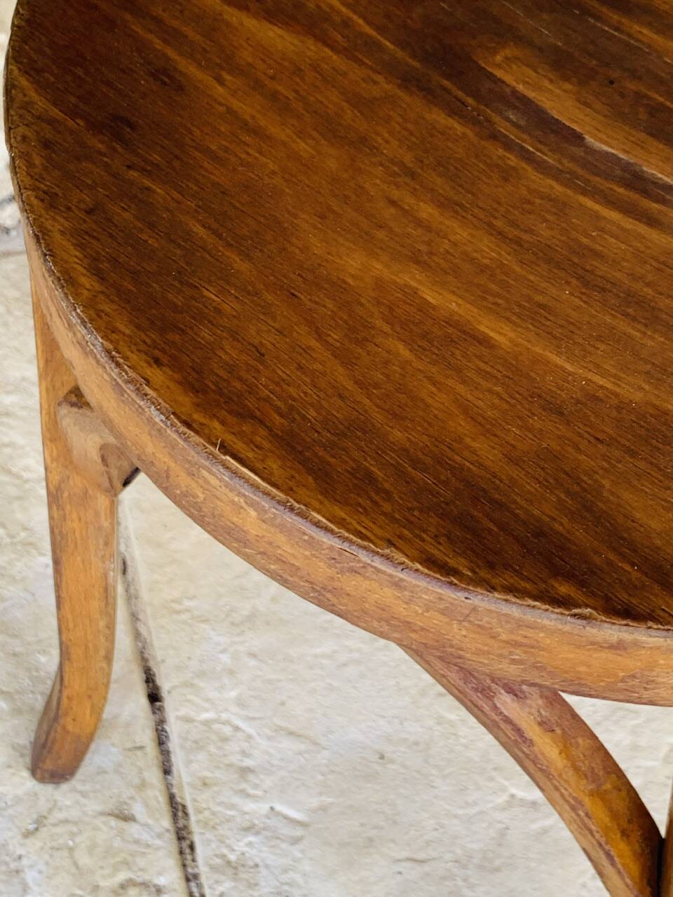 Curved Wood Stool Vintage, Baumann, Circa 1950s/1960s