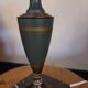Vintage 1960s lamp – black veined marble and decorated metal
