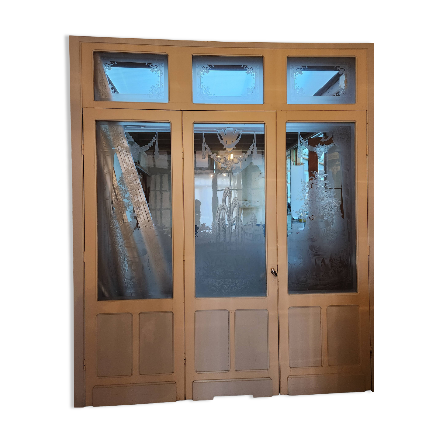 3 glass partition doors with screen printing