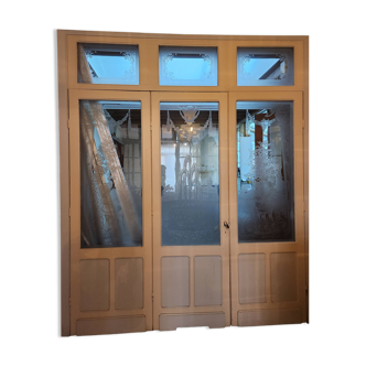 3 glass partition doors with screen printing