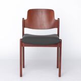 Vintage Lübke Stacking Chair, 1970s German Design, Dark Beech Wood