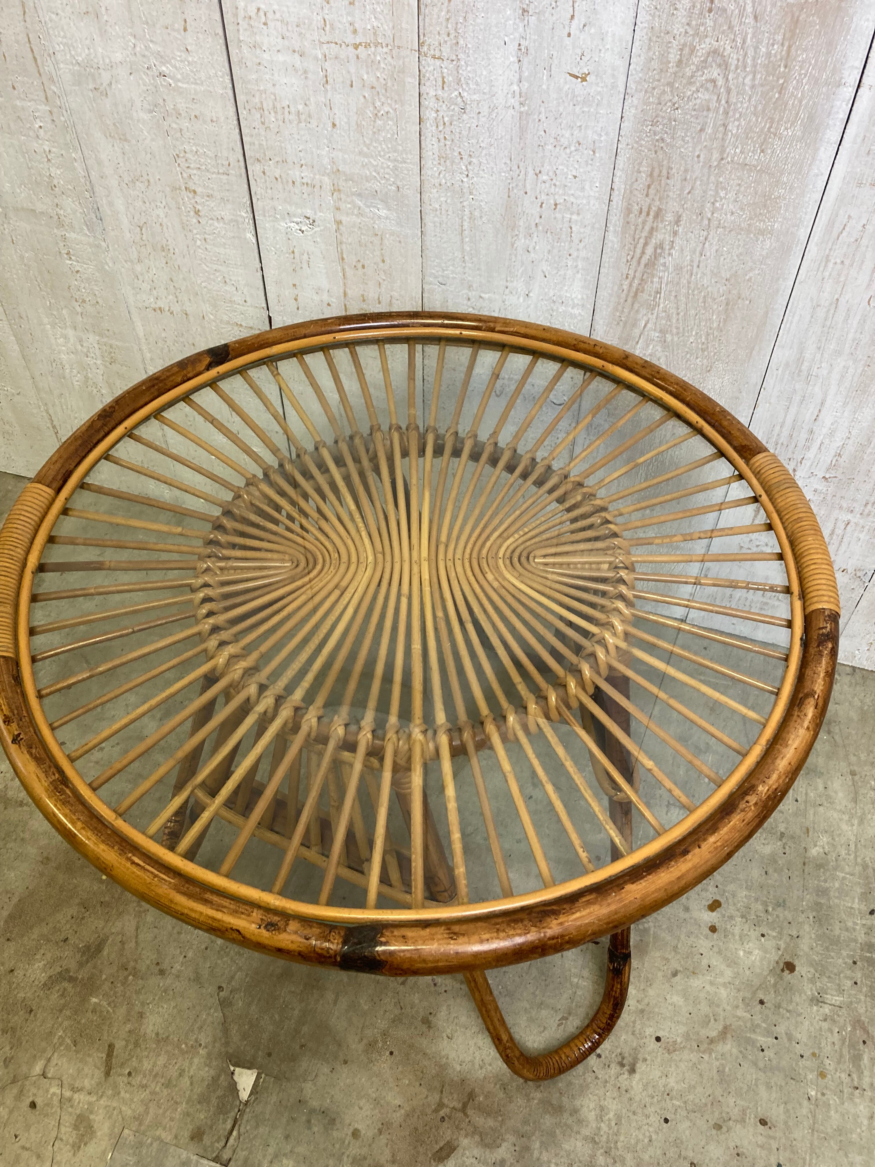 Vintage rattan coffee table