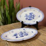 Set of 2 Moustiers blue decor dishes