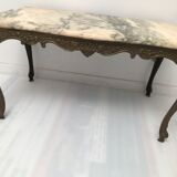 Louis XV style marble and brass coffee table