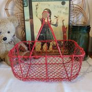 Panier vintage en fer de grillage