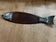 Vintage wooden and metal fish platter – salmon/trout serving tray –