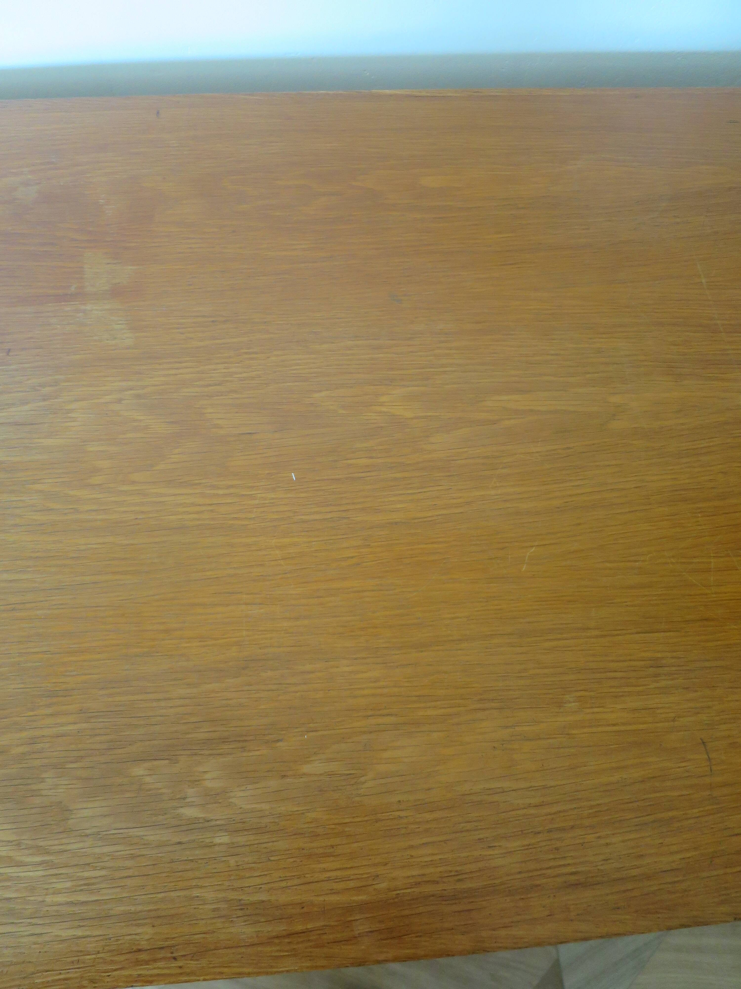 Vintage modernist desk - 5 drawers - shelf - 1950s - closure mechanism