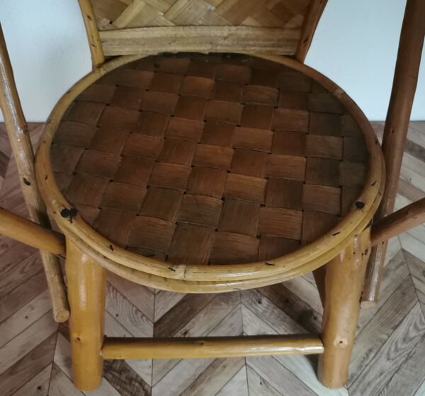 Chaise enfant vintage bois de châtaignier