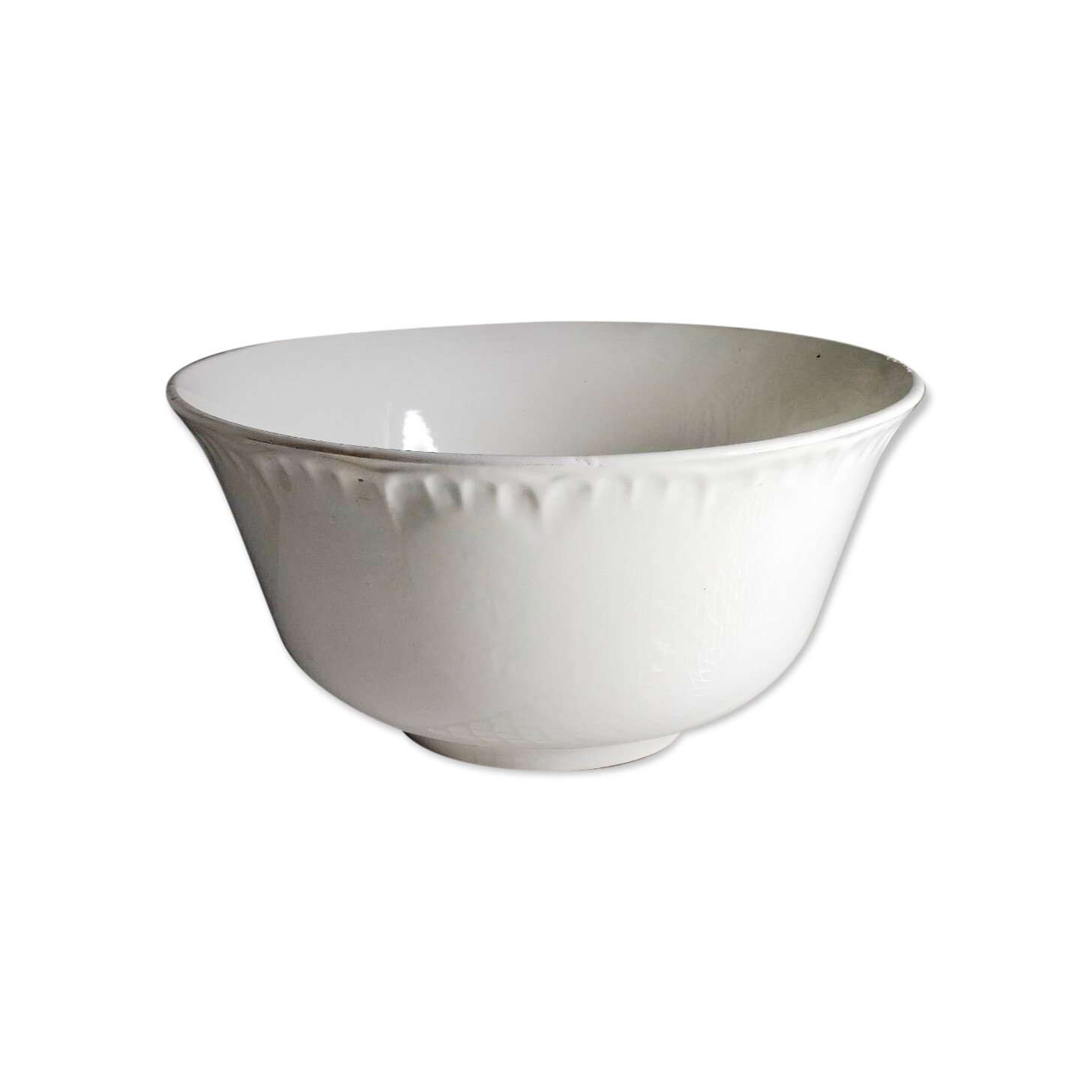 Antique white salad bowl