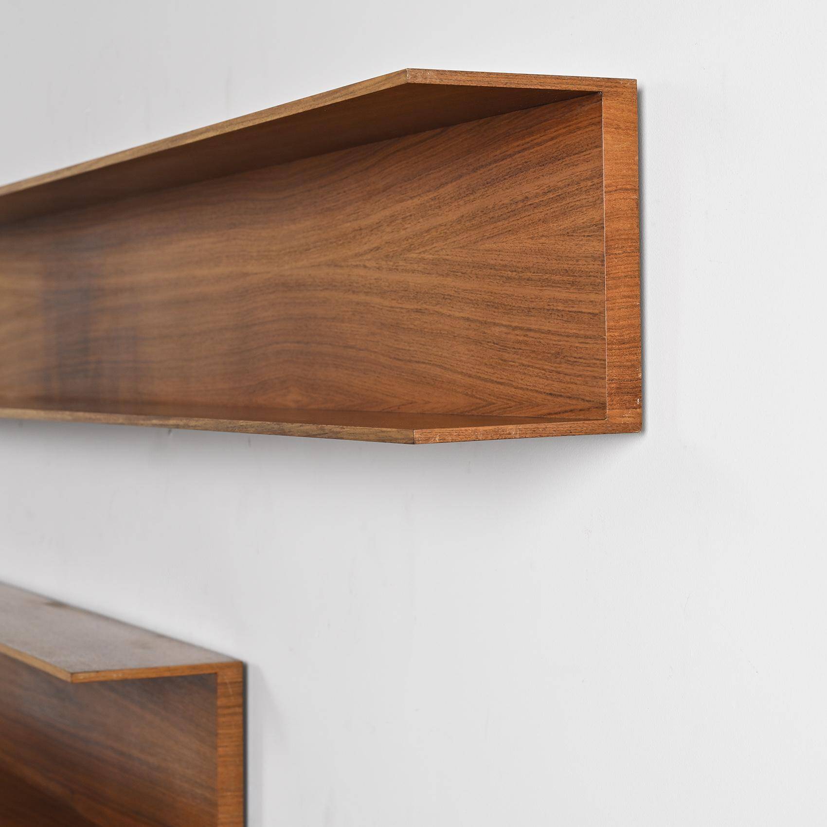 Rosewood wall bookcases by Walter Wirtz, 1960s