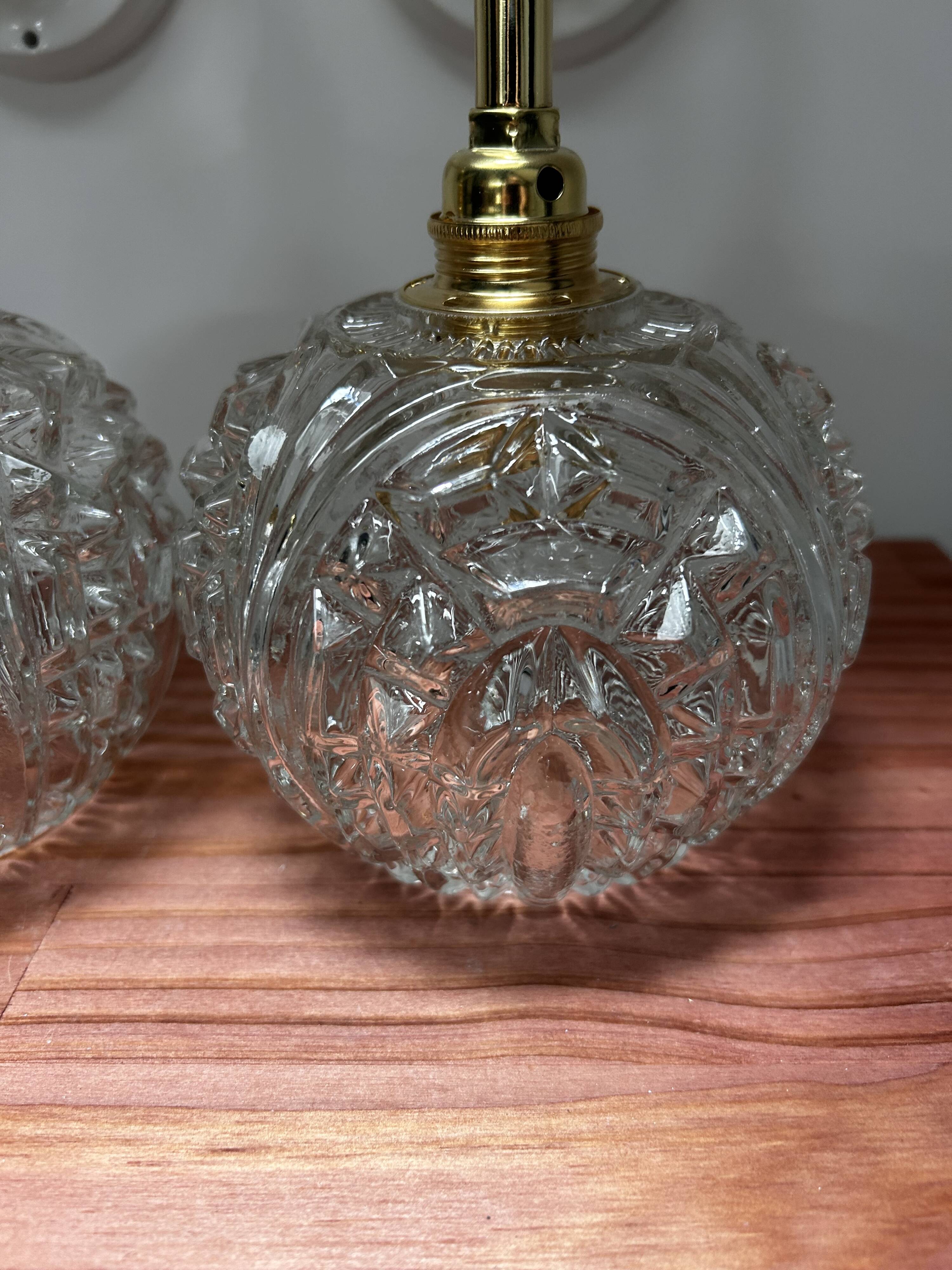 Pair of vintage globe wall lights