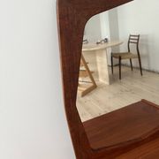 Danish vintage set of chest of drawers and mirror, teak, 1960s