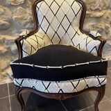 Bergère armchair, complete traditional restoration