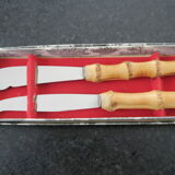 Bamboo sleeve cheese knife set 1950