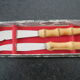 Ensemble couteaux à fromage manche bambou 1950