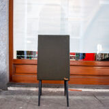 Set of eight chairs covered in vinyl, iron legs by Mobiltecnica Torino 1950s