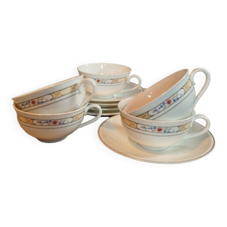 5 tasses et sous-tasses porcelaine collection Orlando de Villeroy & Boch