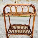Bamboo and rattan side table, Italy, circa 1960s