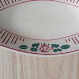 Ravier en céramique ancien, plat à ravier Digoin Sarreguemines, France. Motif floral