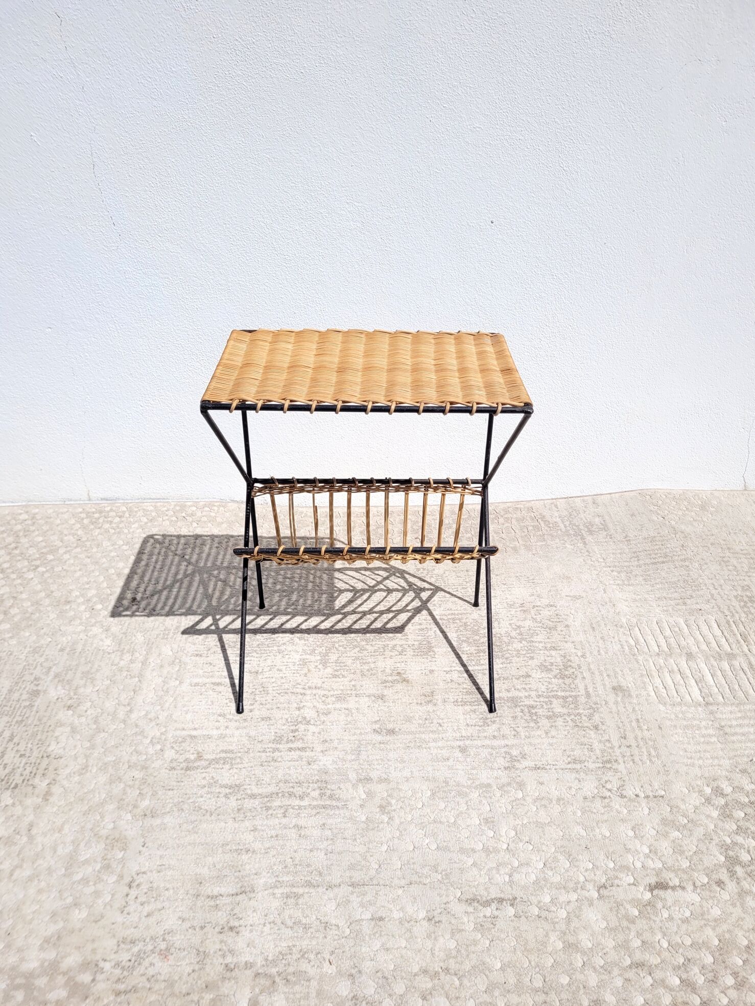 1960 rattan magazine harness triangular