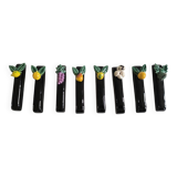 Set of 8 barbotine knife holders