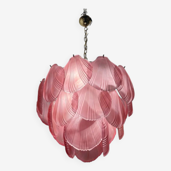 Lustre coquille de verre rose