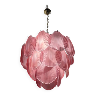 Pink glass shell Chandelier