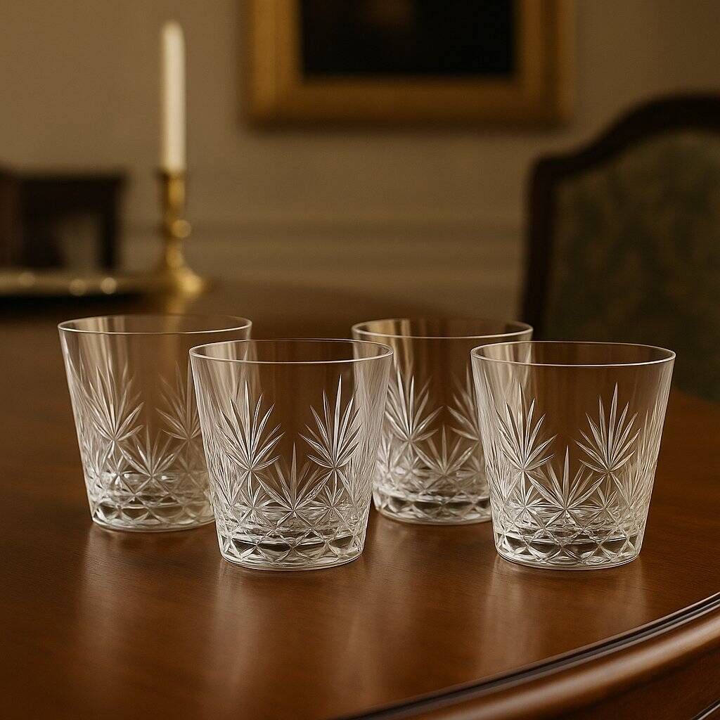 Crystal whisky glasses from Saint Louis, set of 4