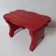 Old wooden bench red vintage vermilion