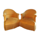 Pair of mustard velvet toad armchairs