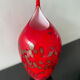 Vase Murano vintage rouge avec paillettes d or