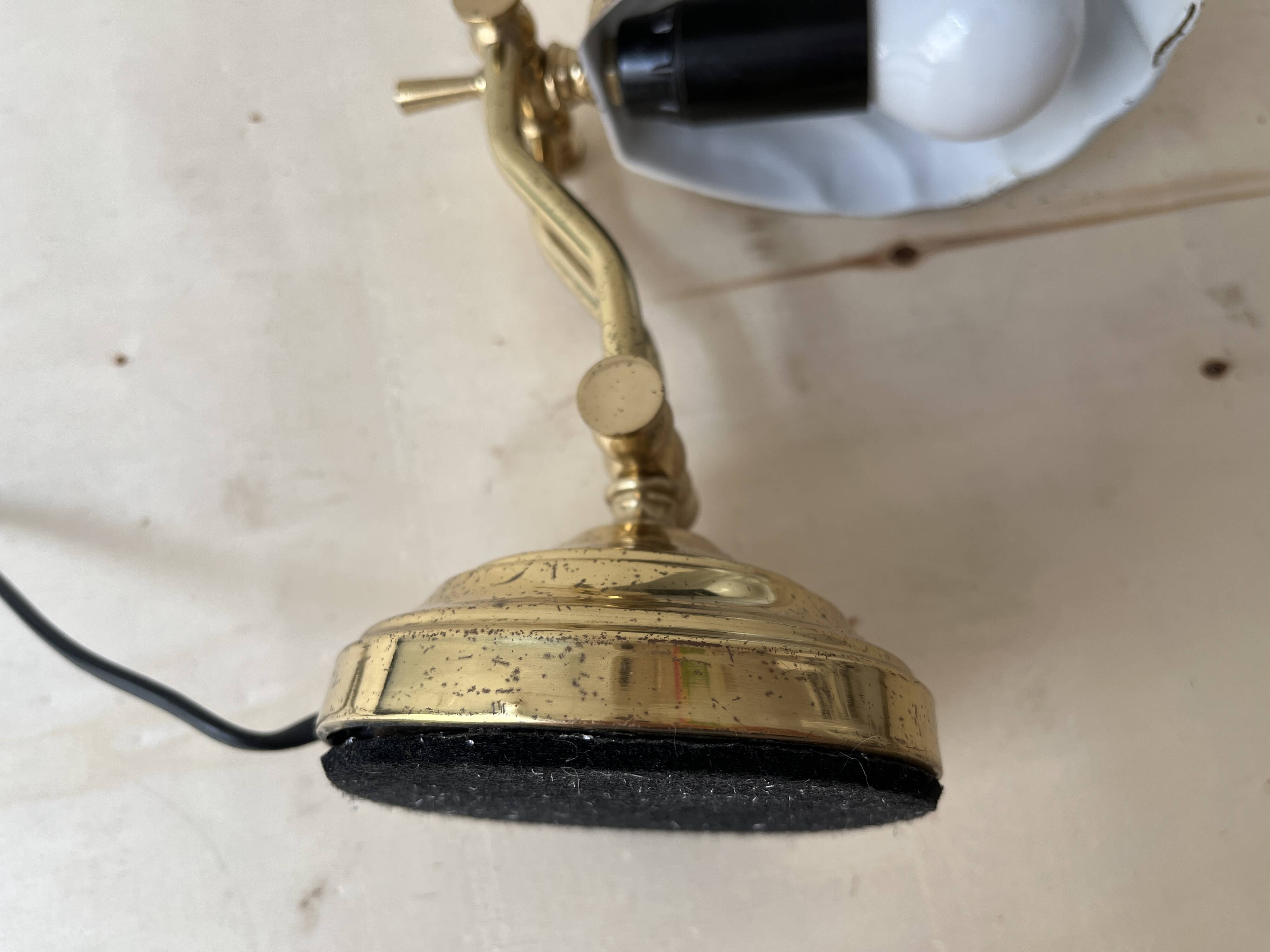 1950s brass "shell" desk lamp, vintage lighting