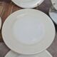 Assiettes Gien modernistes à pois dorés – lot de 9