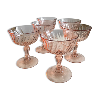 Series of 6 Rosaline champagne glasses