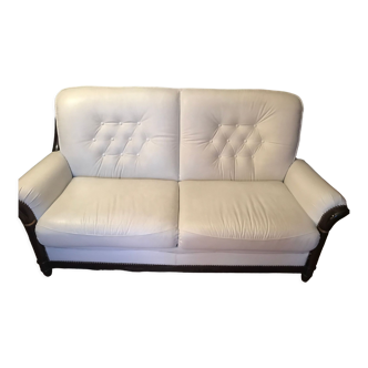 Leather convertible sofa