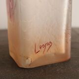 François-Théodore Legras square-sectioned vase, Rubis series, Art Nouveau, 1900