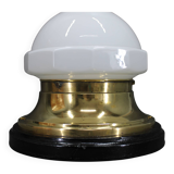 1920s Secession Brass and Glass Table lamp, Czechoslovakia