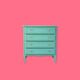 Commode vintage vert menthe 1950