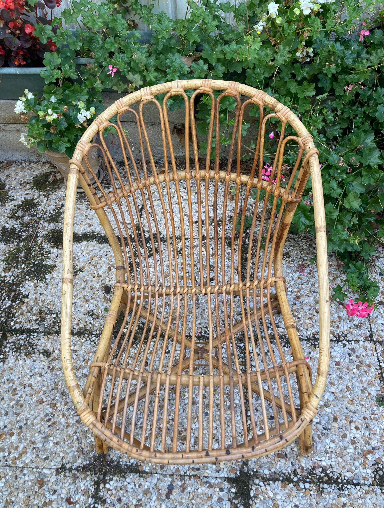 Fauteuil en rotin vintage