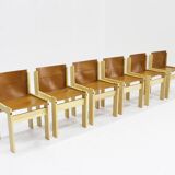 Ibisco cognac leather dining room chairs , set of 6
