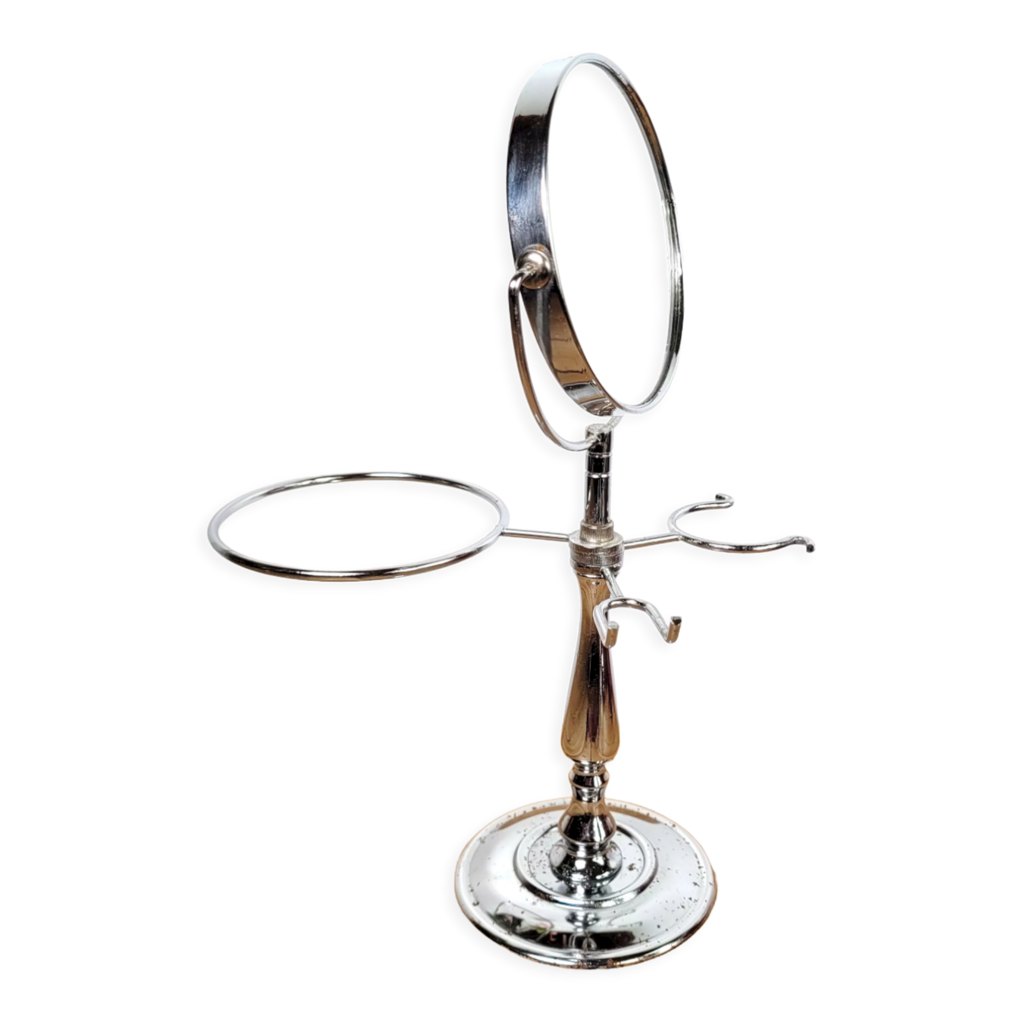 Small chrome barber mirror