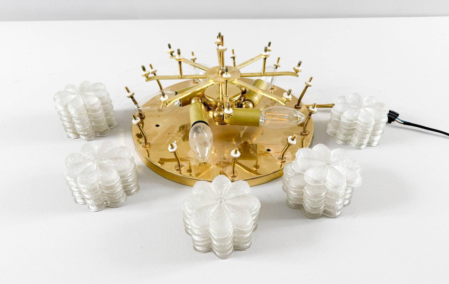 Modern mid-century wall lamp with floral pattern by Ernst Palme, 1960s