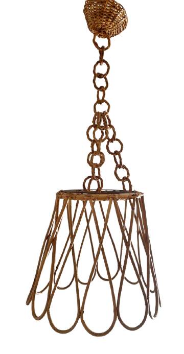 60s rattan pendant light